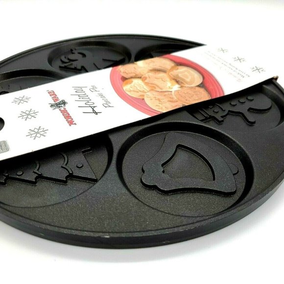 Nordic Ware Holiday Snowman Angel Pancake Pan Cast Aluminum Non-stick - Picture 11 of 13